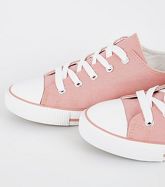 Pink Canvas Stripe Sole Trainers New Look Vegan