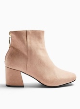 Womens Wide Fit Brixton Nude Ankle Boots, NUDE