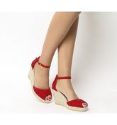 Gaimo for OFFICE Susan Wedge Espadrille RED SUEDE