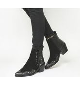 Office Ashes- Studded Chelsea BLACK LEATHERSUEDE WITH STUDS