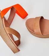 Tan Wood Flatform Footbed Sandals New Look Vegan