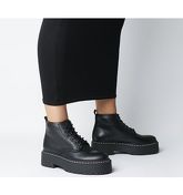Office Absorb- Chunky Lace Up Boot BLACK LEATHER