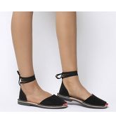 Solillas Ankle Tie Sandal BLACK SUEDE