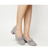 Office Mod Block Heel Loafer GREY SUEDE