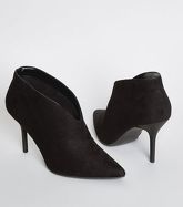 Black Suedette Pointed Stiletto Shoe Boots New Look Vegan