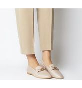 Office Favoured- Bow Trim Loafer NUDE LEATHER