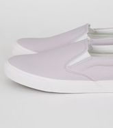 Lilac Faux Snake Slip On Trainers New Look Vegan