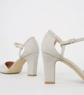 Wide Fit Grey Suedette Block Heels New Look Vegan