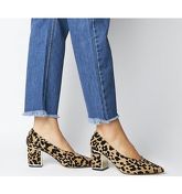 Office Moneypot Block Heel Court LEOPARD FLOCKED