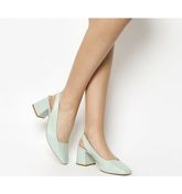 Office Maple Syrup Square Toe Slingback SAGE GREEN LEATHER