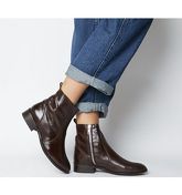 Office Ashleigh Flat Ankle Boots CHOC LEATHER