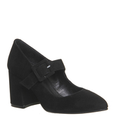 Office Quiet Life Mary Jane Block Heel BLACK SUEDE