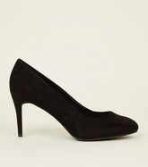 Black Suedette Stiletto Court Shoes New Look Vegan