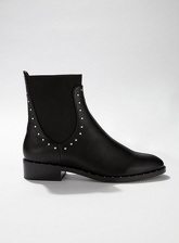 Womens Amelia Black Stud Detail Chelsea Boots, BLACK