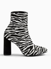 Womens Bobbi Monochrome Knit Stretch Sock Boots, WHITE
