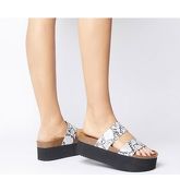 Office Mambo Flatform Two Strap SNAKE WITH BLACK