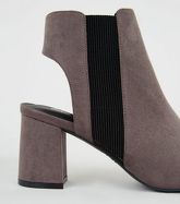 Navy Suedette Chelsea Block Heels New Look