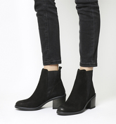 Office Lassoo Mid Heel Chelsea Boots BLACK LEATHER