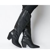 Office Kash- Western Knee Boot BLACK LEATHER