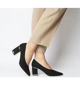 Office Moneypot Block Heel Court BLACK