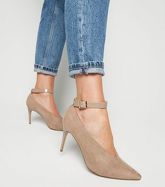 Light Brown Suedette V Front Stiletto Courts New Look