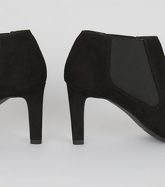 Black Suedette Pointed Stiletto Shoe Boots New Look Vegan