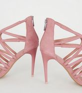 Pink Suedette Strappy Stiletto Heels New Look
