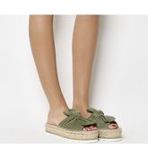 Gaimo for OFFICE Samanta Bow Flatform KHAKI SUEDE