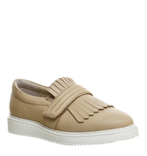 Oki Kutsu Momo Fringe Sneaker NUDE LEATHER