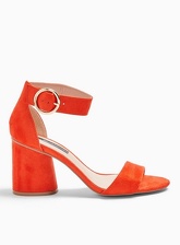 Womens Sophie Orange Block Heel Barely There Sandals, Orange