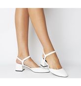 Office Miss You Square Toe Block Sandal WHITE CROC