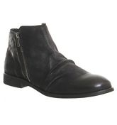 Ask the Missus Blame Game Zip Boots BLACK WASHED LEATHER