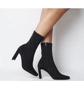 Office Amore Block Heel Sock Boot BLACK STRETCH