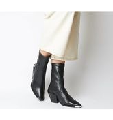 Office Ashen- Western Sock Boot BLACK LEATHER