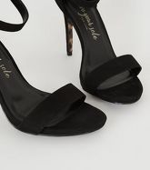 Wide Fit Black Suedette Ankle Strap Heels New Look Vegan