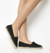 Gaimo for OFFICE Alp Espadrille BLACK LINEN GLITTER TOECAP