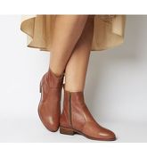 Office Ashleigh Wf Flat Ankle Boots TAN LEATHER