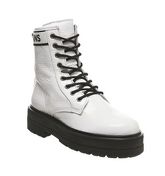 Tommy Hilfiger Platform Leather Flatform Boot WHITE