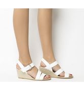 Office Mangoes Espadrille Wedge WHITE LEATHER