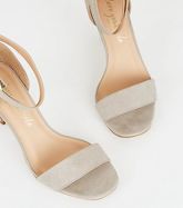 Grey Suedette Slim Heel Sandals New Look Vegan