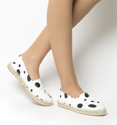 Office Lucky Espadrille With Toe Cap WHITE AND BLACK SPOTS