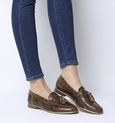 Office Retro Tassel Loafer CHOC SNAKE LEATHER WITH GOLD RAND