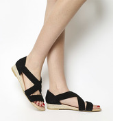 Office Hallie Cross Strap Espradrille BLACK SUEDE