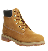 Timberland Juniors 6 Inch Premium Waterproof Boots WHEAT NUBUCK