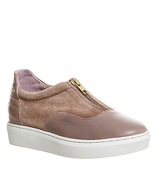 Oki Kutsu Kazuno Zip Front Sneaker NUDE LEATHER