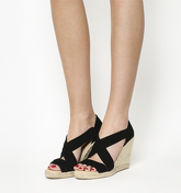Office Holiday Wedge Espadrilles BLACK SUEDE