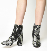 Office Literally High Cut Boot BLACK CHERRY BLOSSOM EMBROIDERY