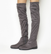 Office Kung Fu Over The Knee Boots GREY