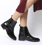Office Ashleigh Flat Ankle Boots BLACK LEATHER