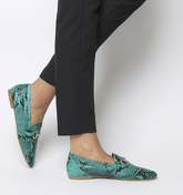 Office Destiny Trim Loafer GREEN SNAKE LEATHER